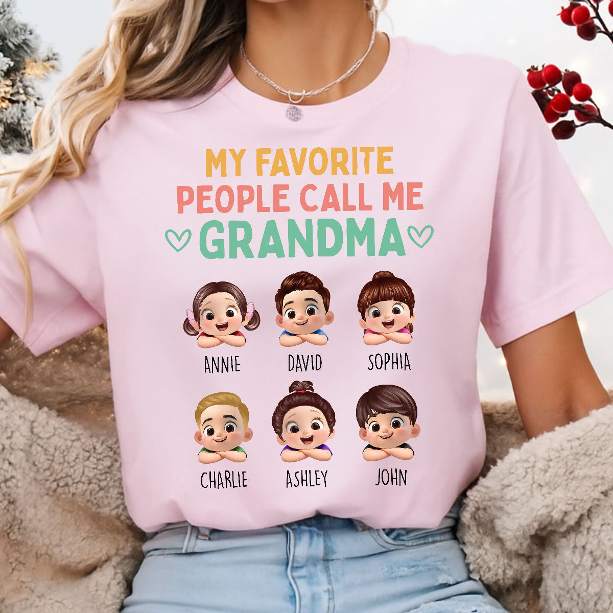 My Favorite People Call Me Grandma - Personalized Shirt - Heartfelt Mother's Day Gift for Grandma, Wife