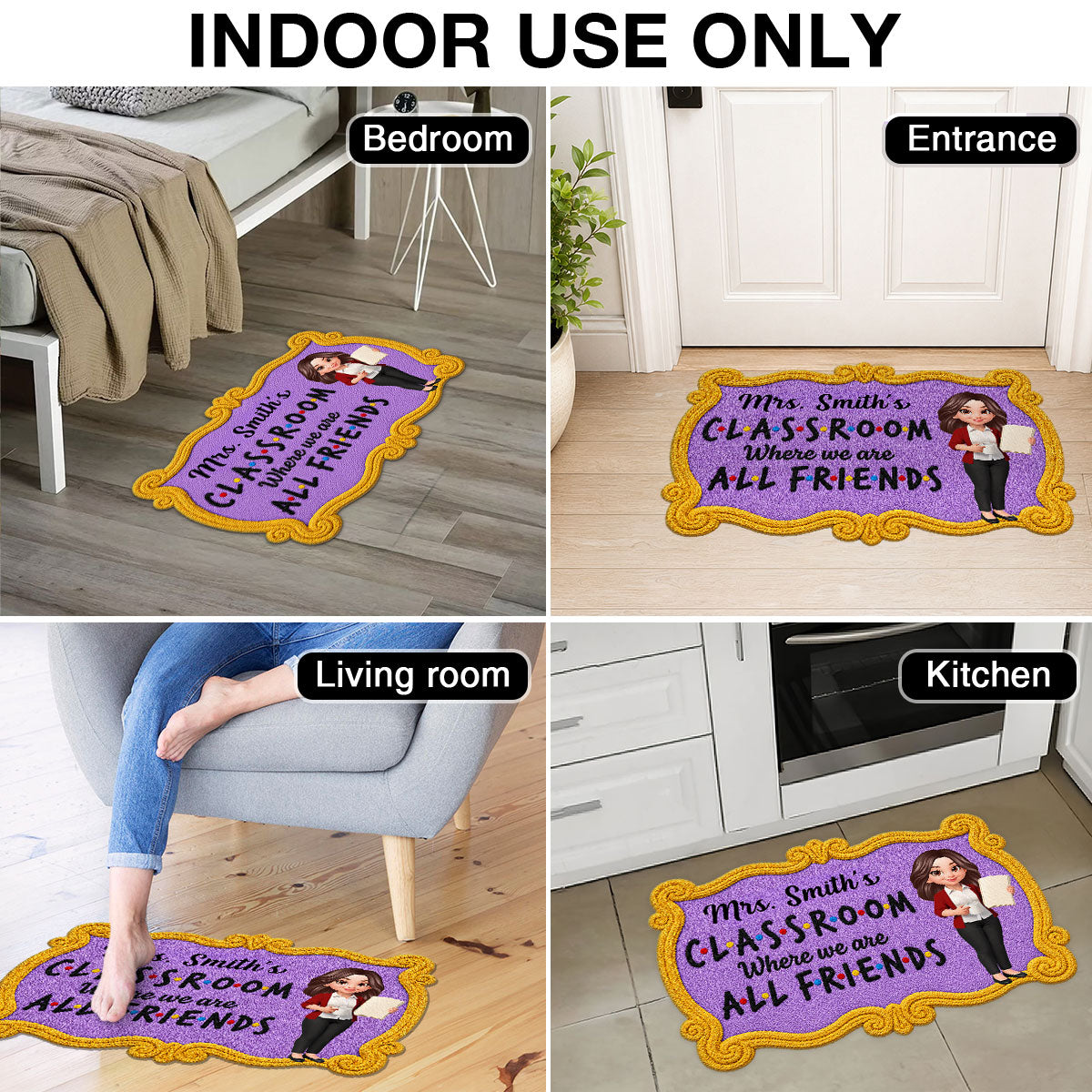 Friendly Teacher - Personalized Doormat - Back To School, Classroom Decor