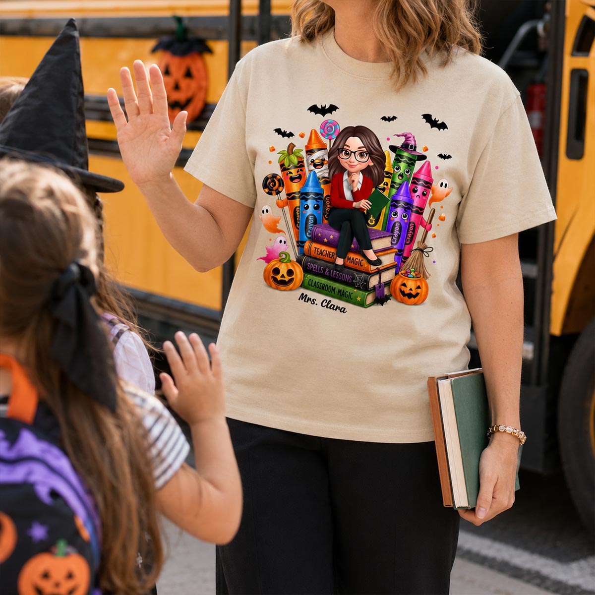 Teacher Halloween Crayon Crew - Personalized Shirt