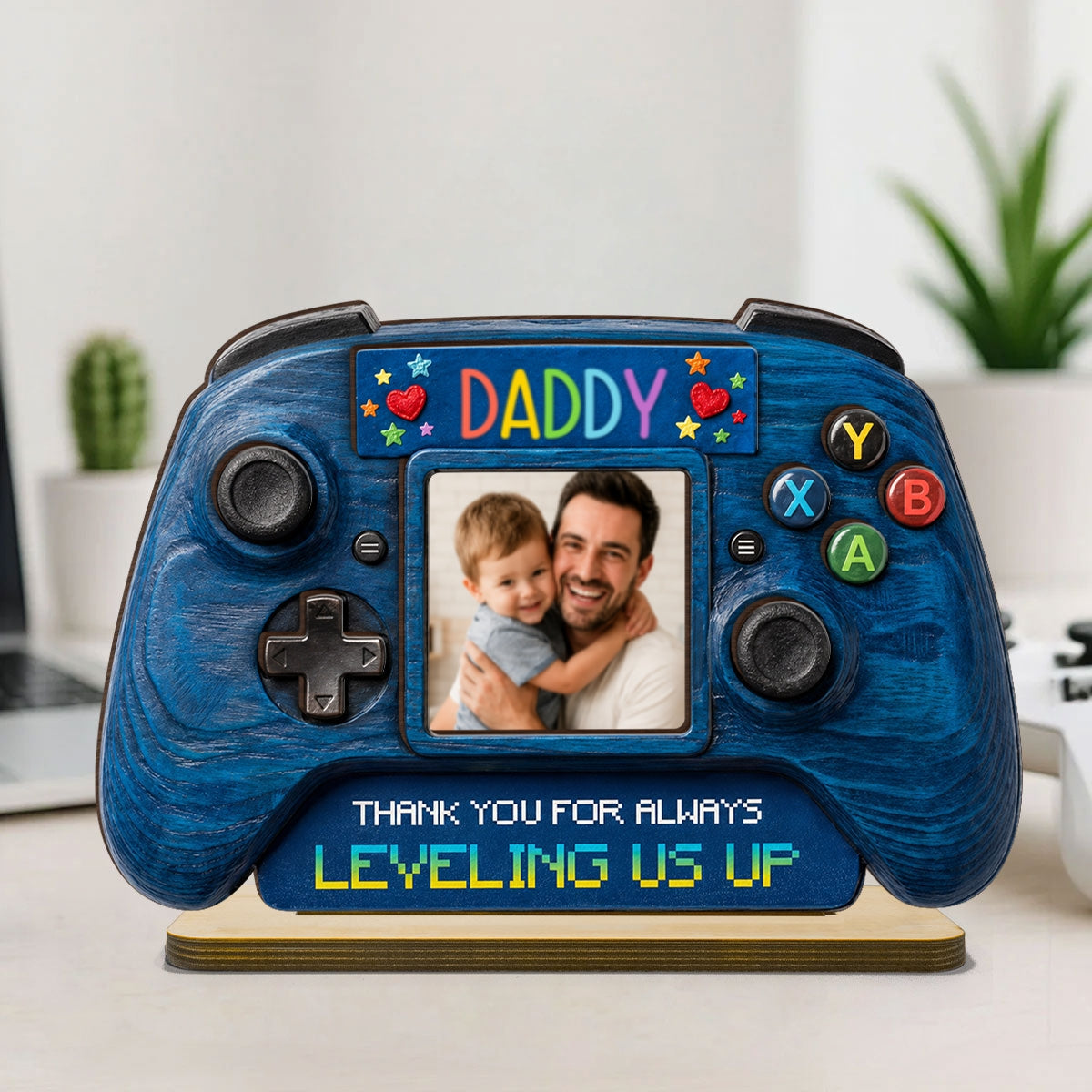 Retro Game Console Dad - Personalized 2-Layered Wooden Plaque - Heartfelt Gift For Dad, Husband
