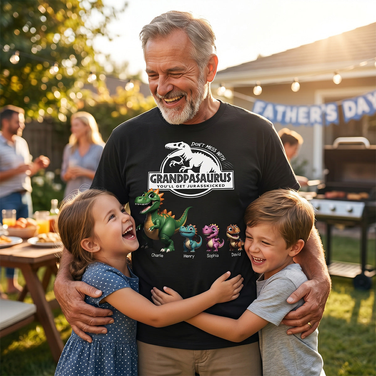 Don't Mess With Grandpasaurus Dinosaurs - Personalized Shirt - Father's Day Gift For Grandpa, Dad, Husband