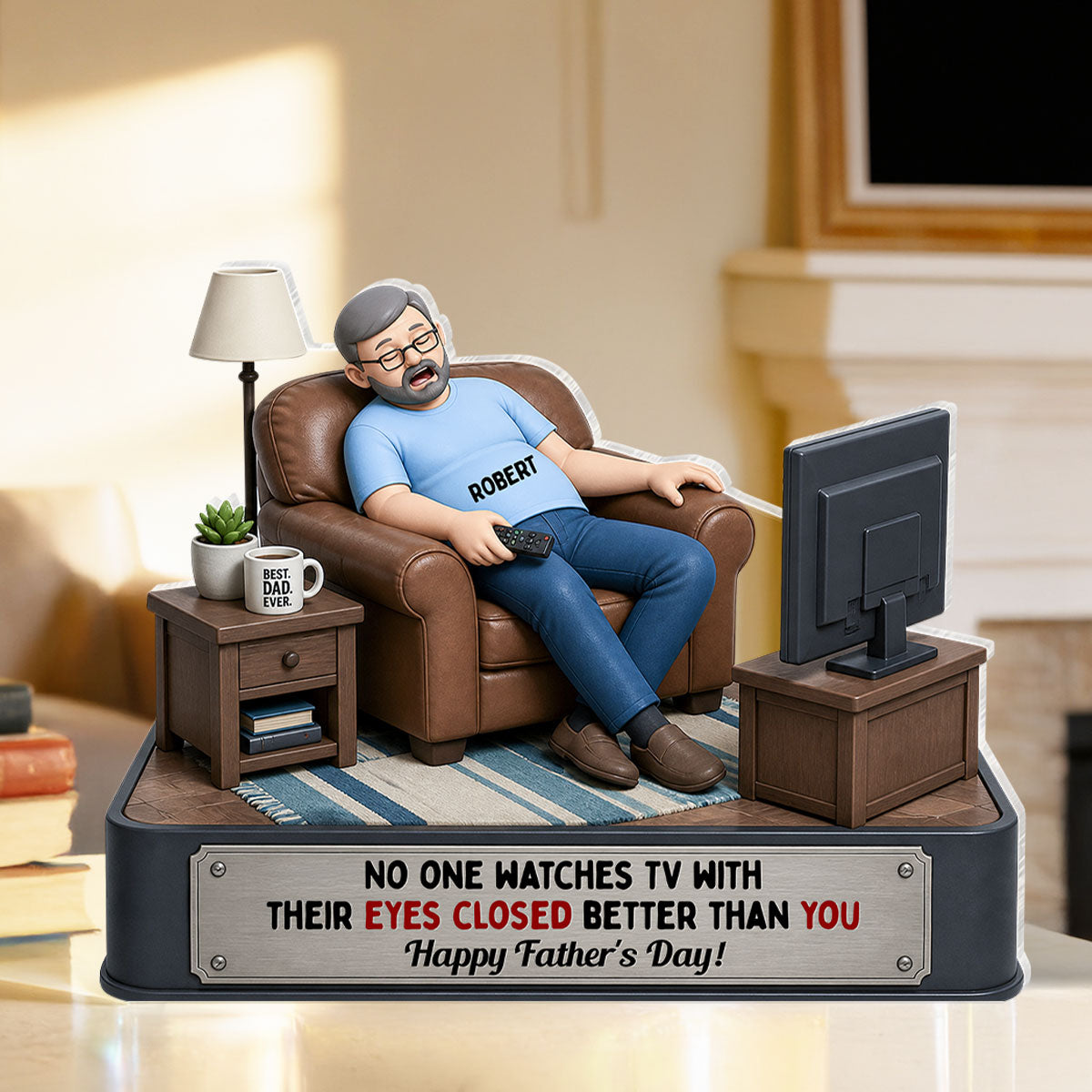 No One Watches TV Better Than You - Personalized Acrylic Block Plaque - Funny  Gift for Dad, Grandpa, Husband
