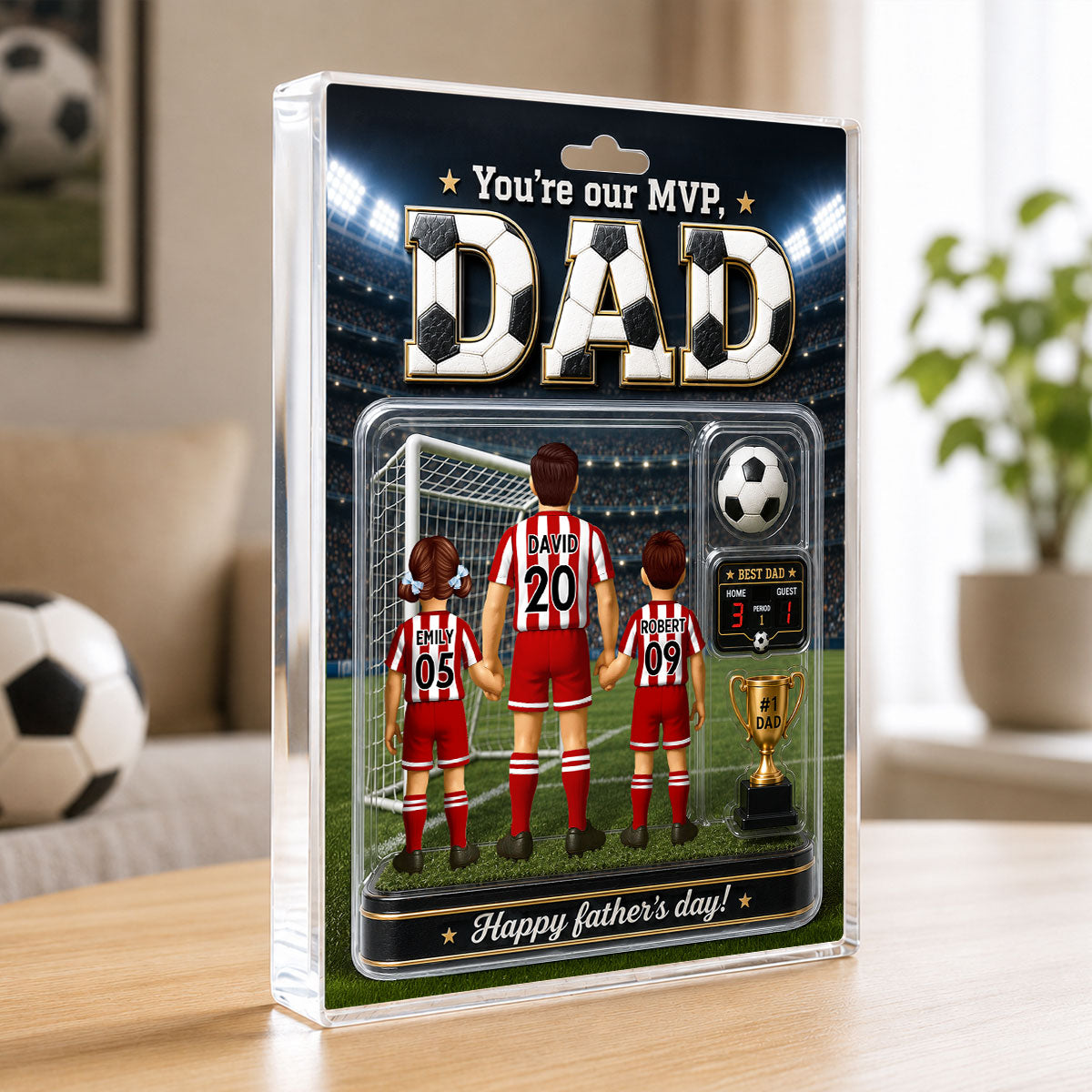 You Are Our MVP Soccer Dad, Custom Action Figure - Personalized Acrylic Block Plaque -  Gift for Dad, Husband