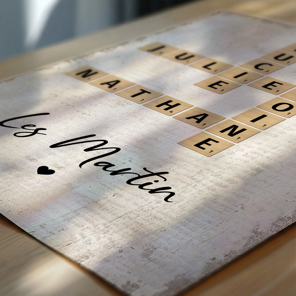 Tableau Mots Croisés de Famille - Créé en un instant, chéri pour toujours - Affiche Personnalisée