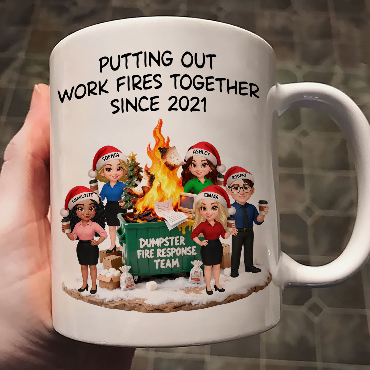 Dumpster Fire Response Team - Personalized Mug - Funny Gift For Coworkers, Work Besties