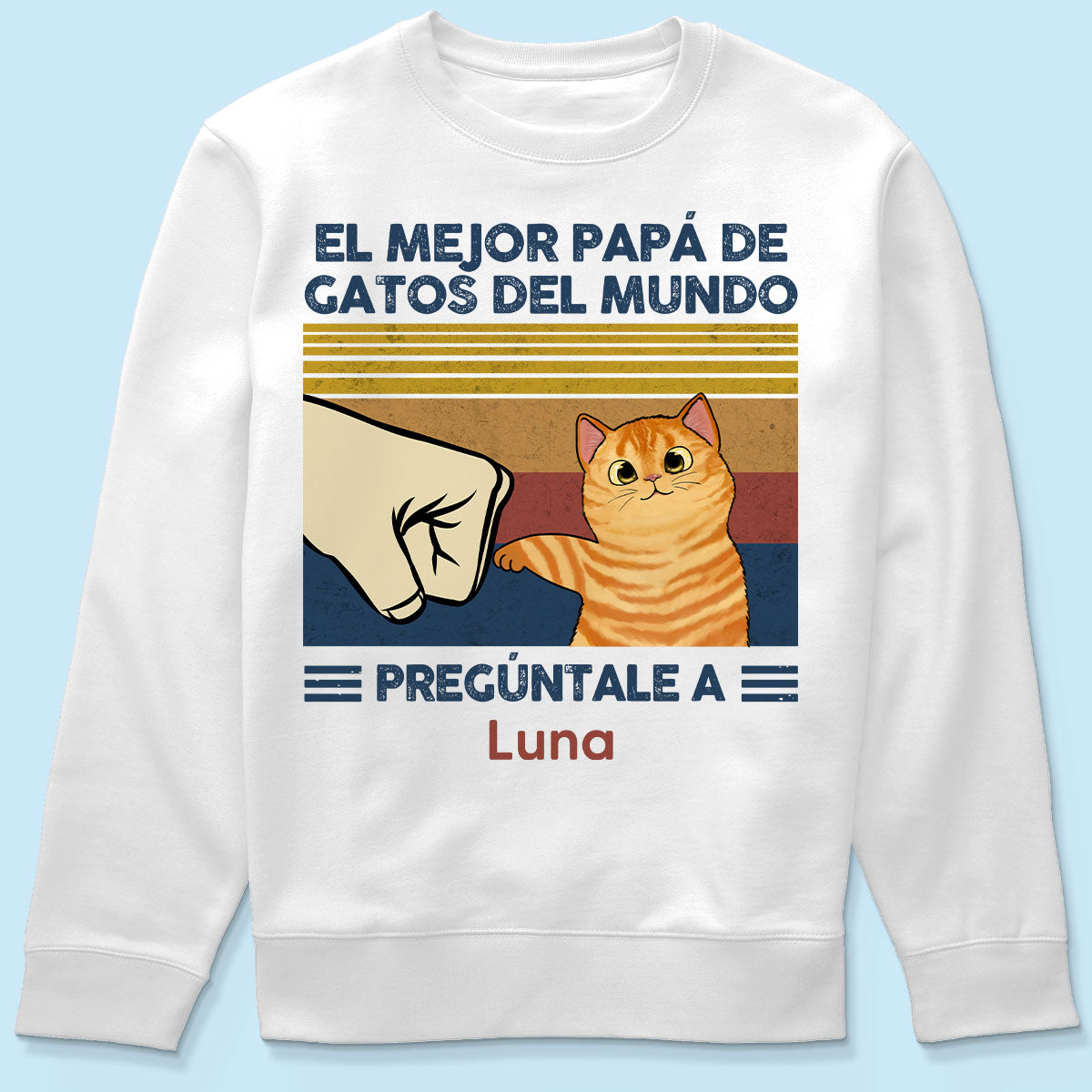 Regalo perfecto para papás de gatos – Camiseta personalizada con choque de puños con tu gato