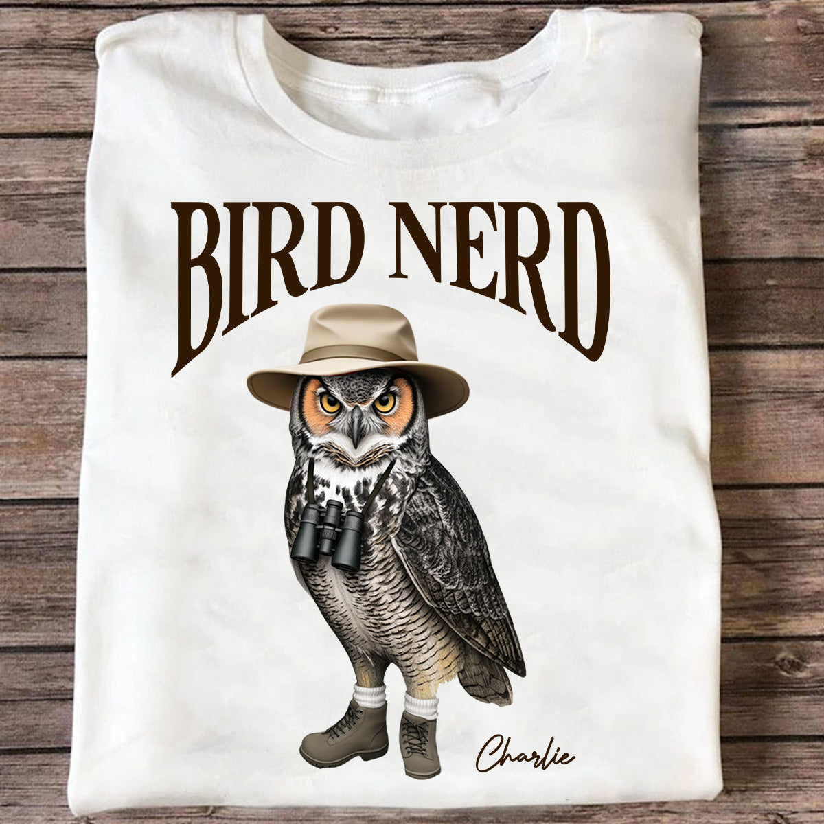 Bird Nerd Custom Name Funny - Personalized Shirt - Gift for Bird Lover, Birdwatcher, Bird Watching Gifts