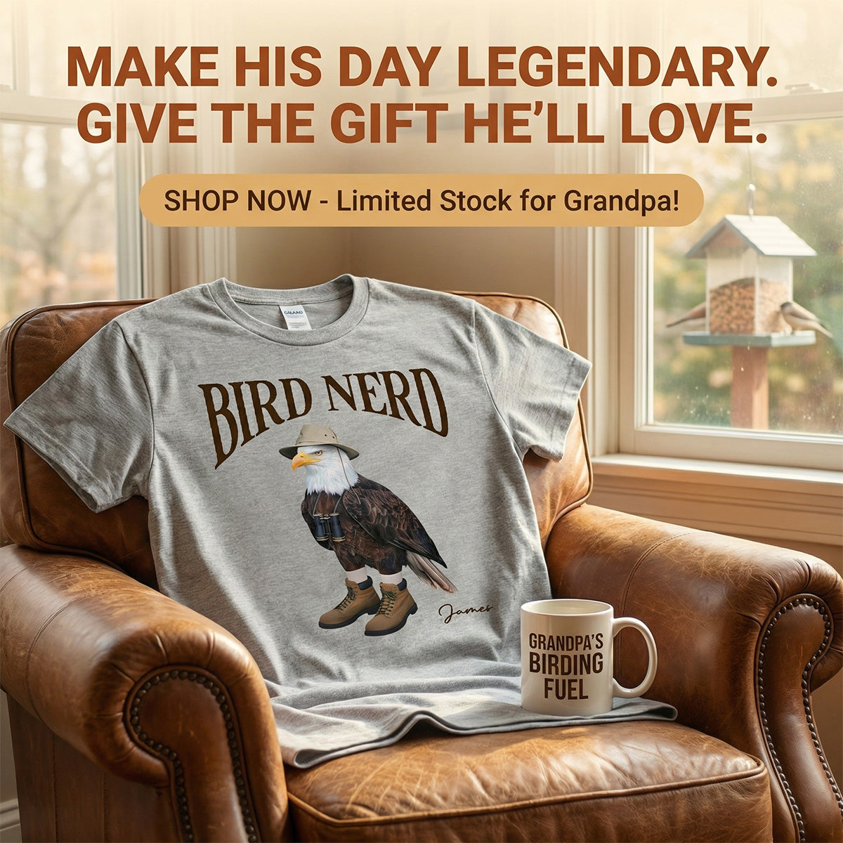 Bird Nerd Custom Name Funny - Personalized Shirt - Gift for Bird Lover, Birdwatcher, Bird Watching Gifts