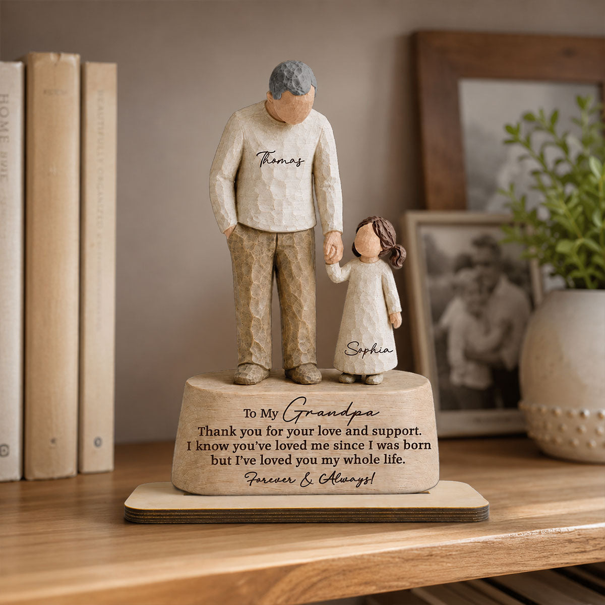 I've Loved You My Whole Life Grandpa & Grandkid 2D Flat Printed - Personalized 2-Layered Wooden Plaque - Sentimental  Gift For Grandpa