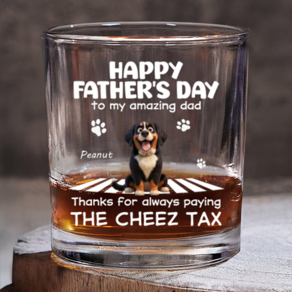Happy Father's Day to My Amazing Dog Dad - Personalized Whiskey Glass - Father's Day Gift for Dog Dad, Husband