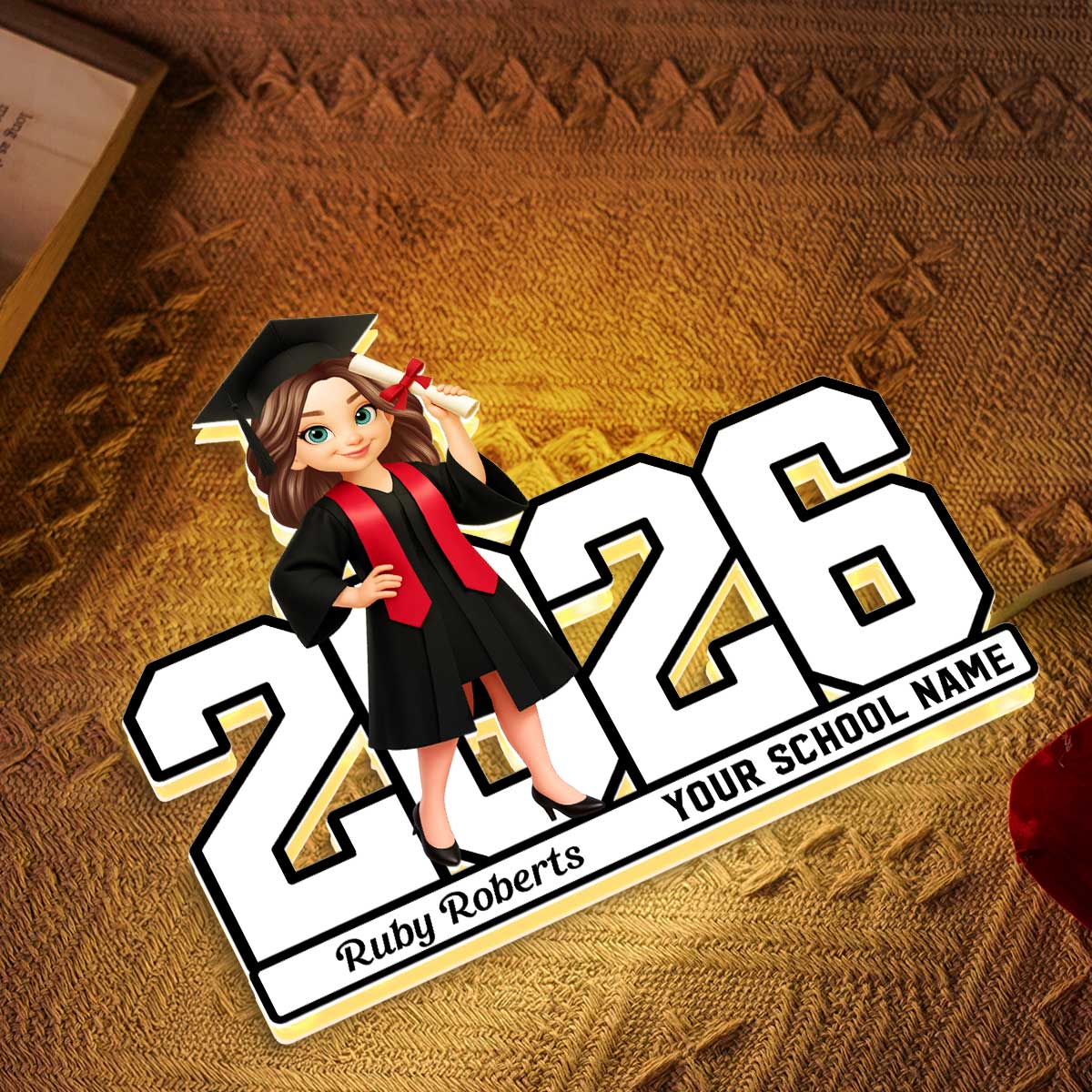 Graduation Senior Class Of Year - Personalized Light Box - Christmas Gift For Graduates