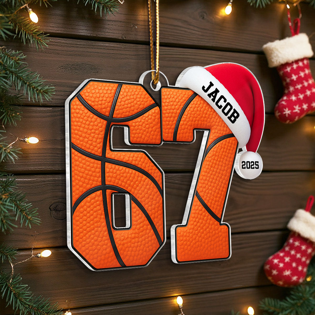 Funny Six Seven 67 Sports - Personalized Acrylic Ornament -  Funny Teenager Christmas Gifts, Teen Slang