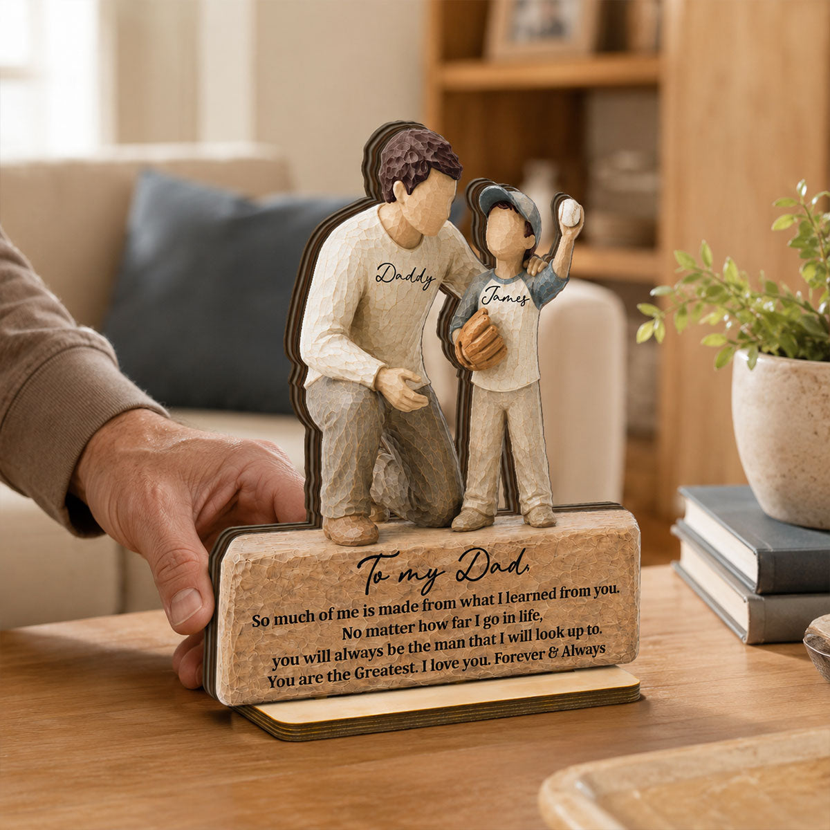 You Are The Greatest Father & Son 2D Flat Printed - Personalized 2-Layered Wooden Plaque - Sentimental  Gift For Dad From Son