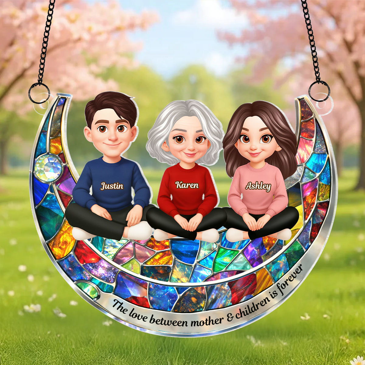 The Love Between Mother & Daughter Son is Forever - Personalized Suncatcher - Heartfelt Gift for Mom