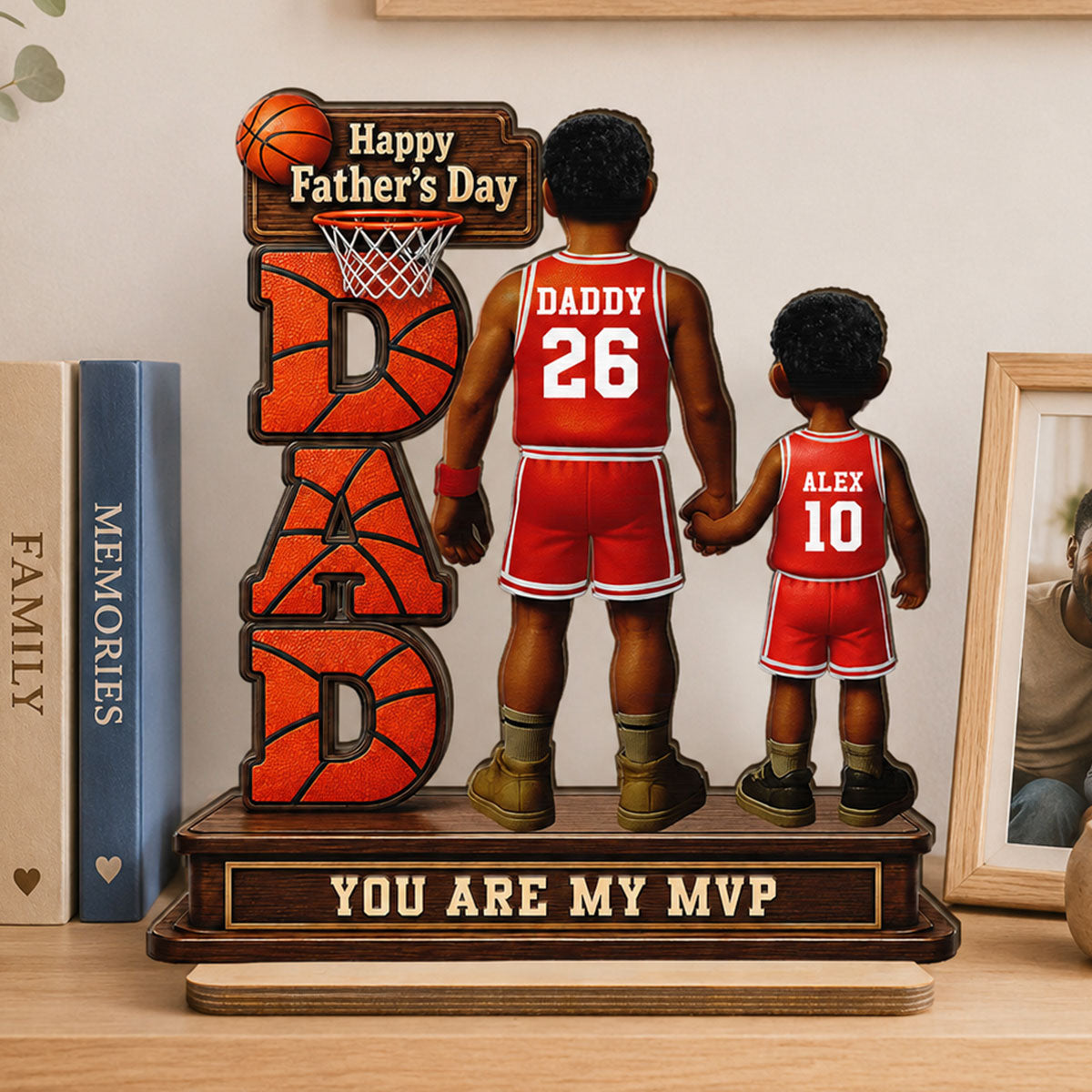 Basketball Dad Legend You Are Our MVP - Personalized 2-Layered Wooden Plaque -  Gift For Dad, Husband, Basketball Fans