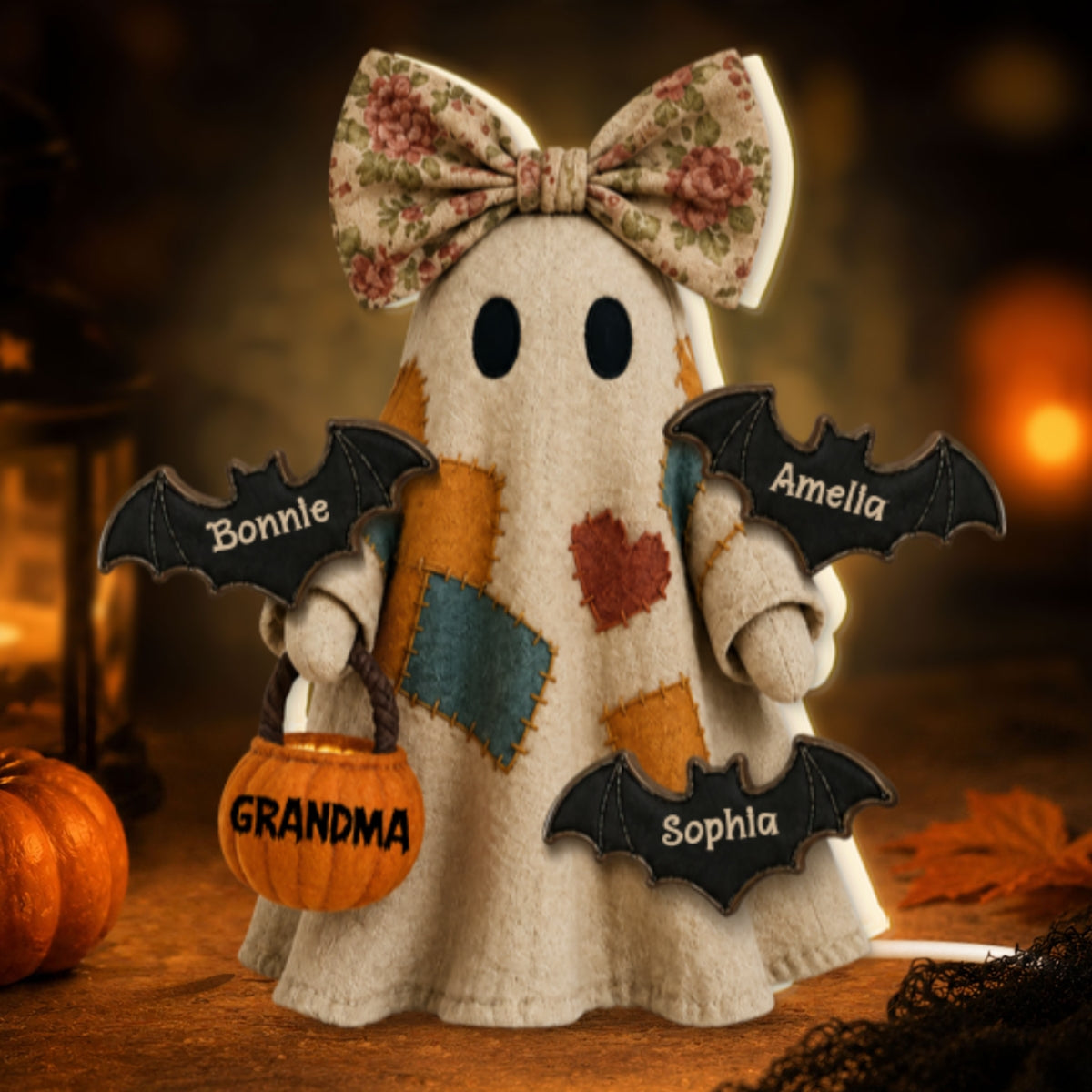 Vintage Patchwork Ghost Grandma - Personalized Light Box