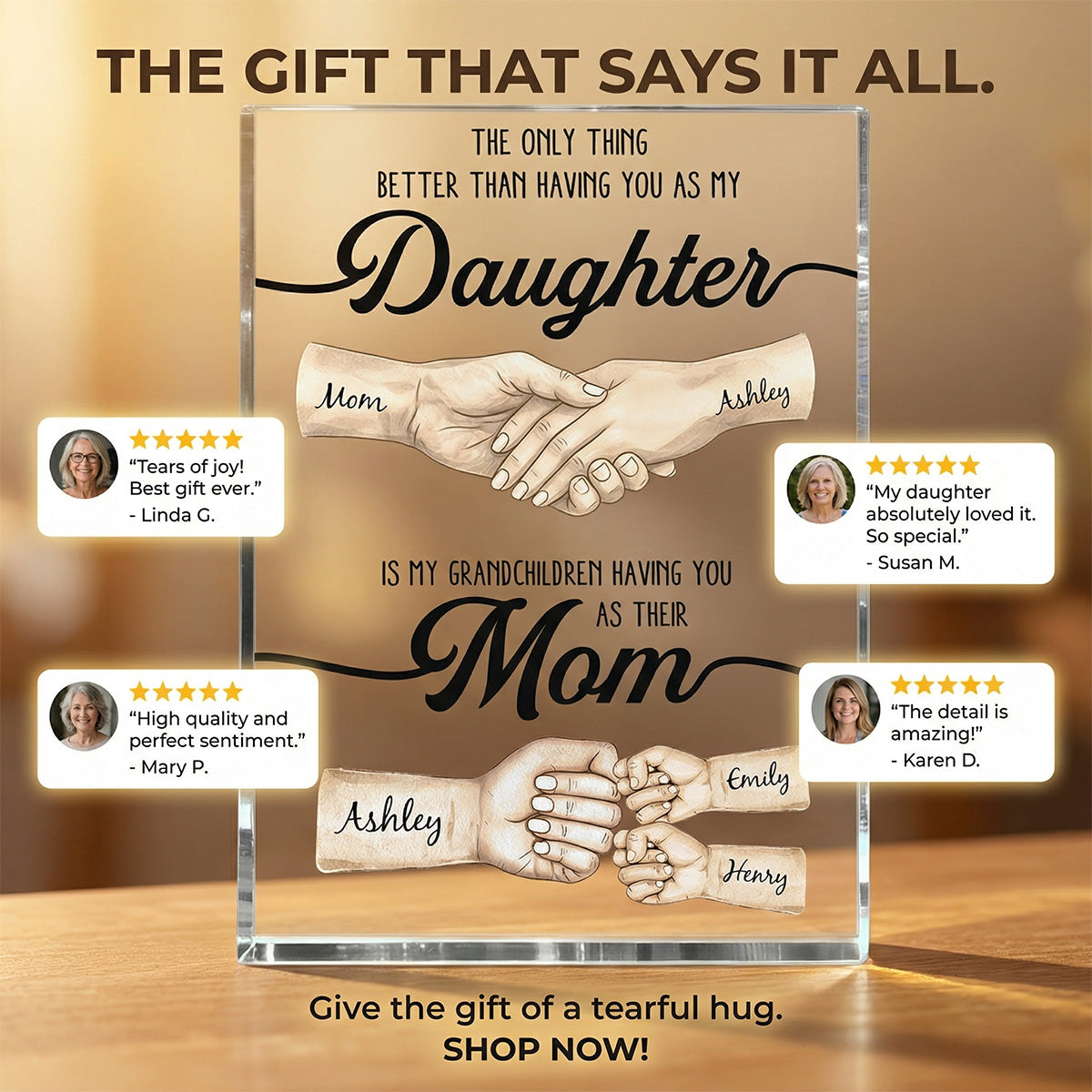 The Only Thing Better Than Having You As My Daughter - Personalized Acrylic Block Plaque - Mother's Day Gift For Daughter