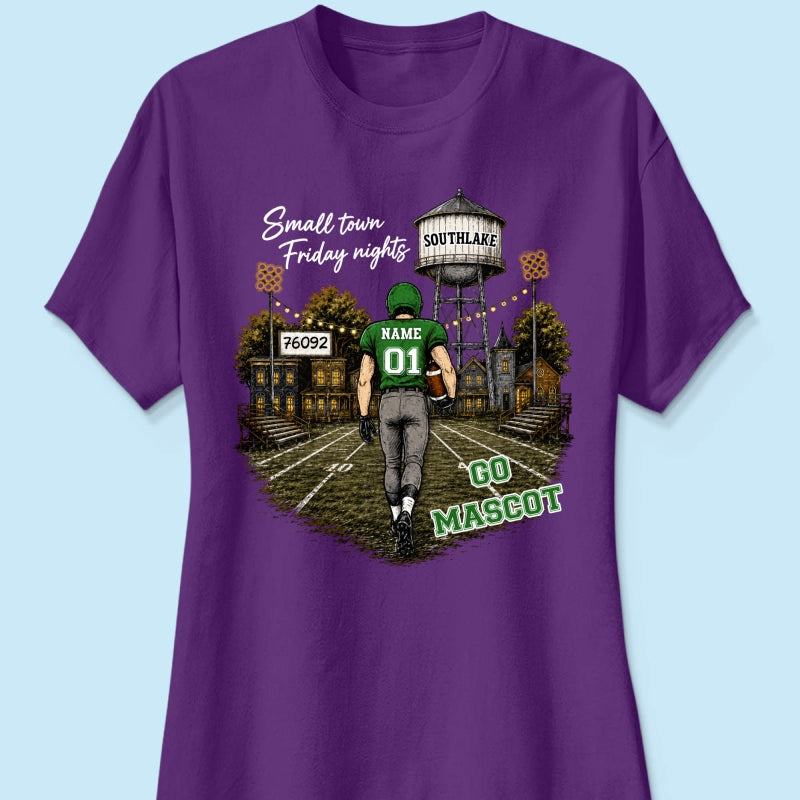 Custom Town Name & Zip Code - Personalized Shirt - Game Day Fall Shirt for Football Mom, Football Mama