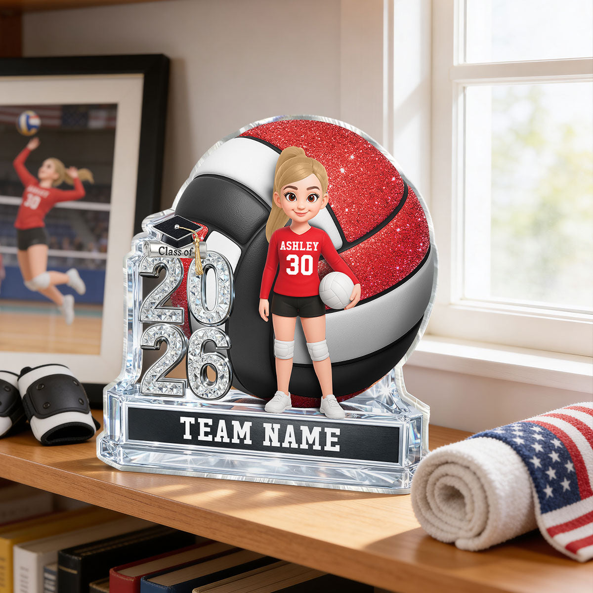 Volleyball Senior Keepsake 2D Flat - Personalized Acrylic Block Plaque - Graduation Gift For Daughter, Son Graduates, Class of 2026