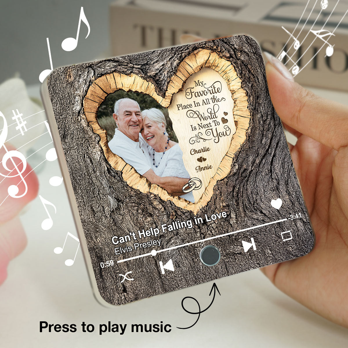 Favorite Place Next To You Couple Custom Photo - Personalized Music Fridge Magnet - Anniversary Gift, Valentine's Gift For Him, For Her