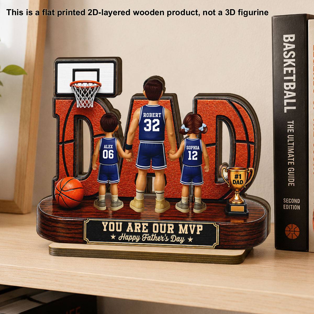 Basketball Dad Legend You Are Our MVP - Personalized 2-Layered Wooden Plaque -  Gift For Dad