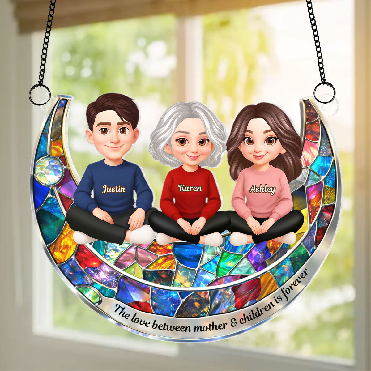 The Love Between Mother & Daughter Son is Forever - Personalized Suncatcher - Heartfelt Gift for Mom