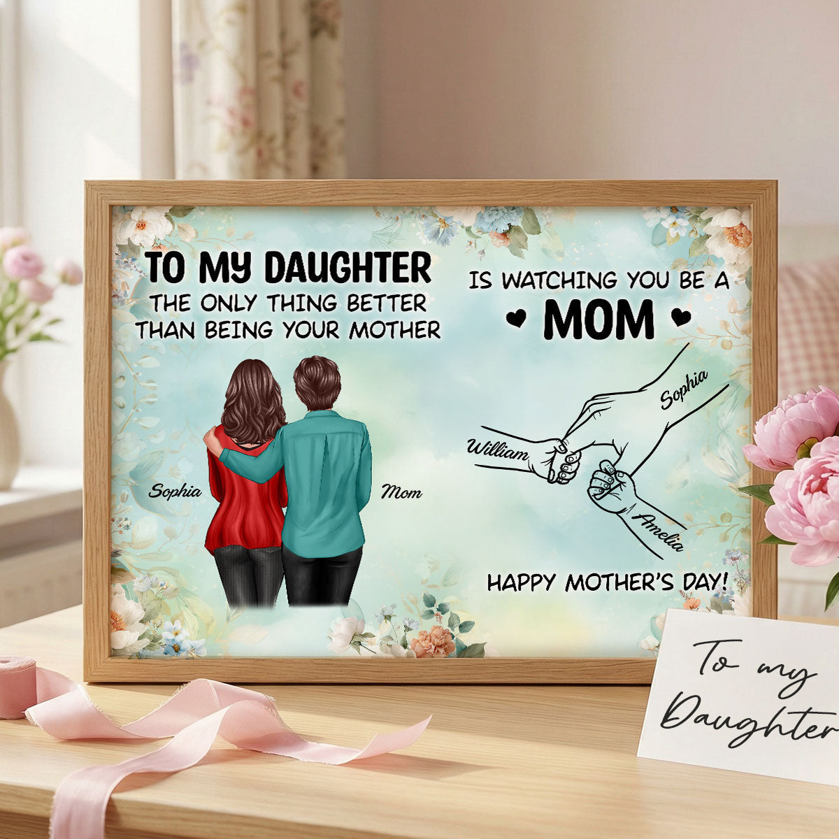From Mom To Daughter Watching You Be A Mom Green Tone - Personalized Poster - Mother's Day Gift For Daughter