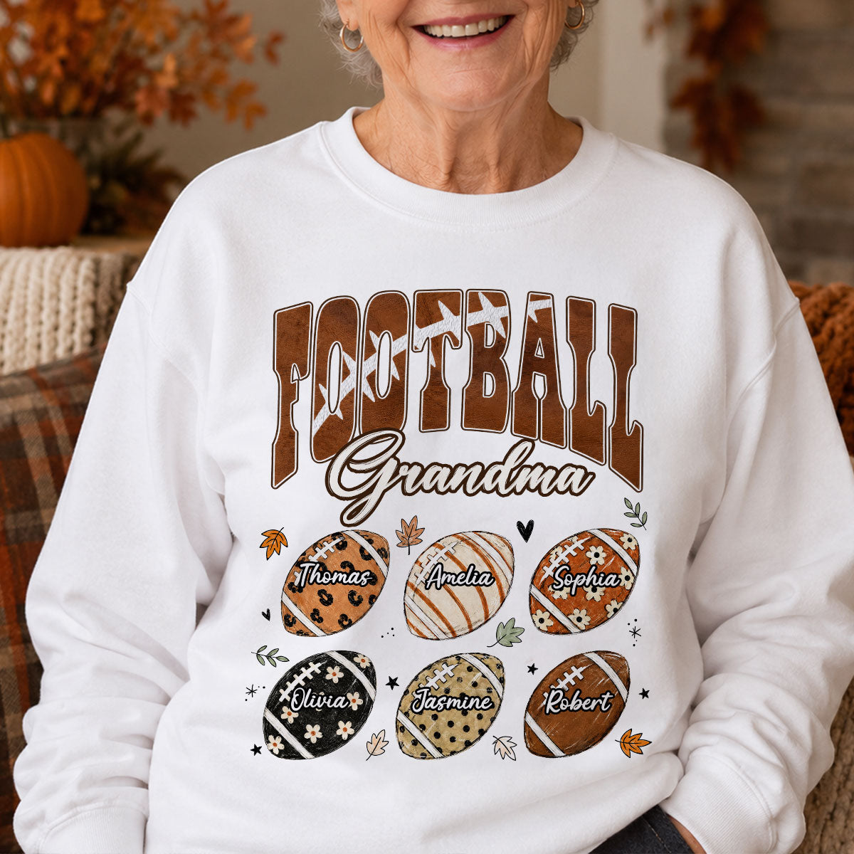 Trending Football Grandma Fall Season - Personalized Shirt - Gift For Grandmas, Moms