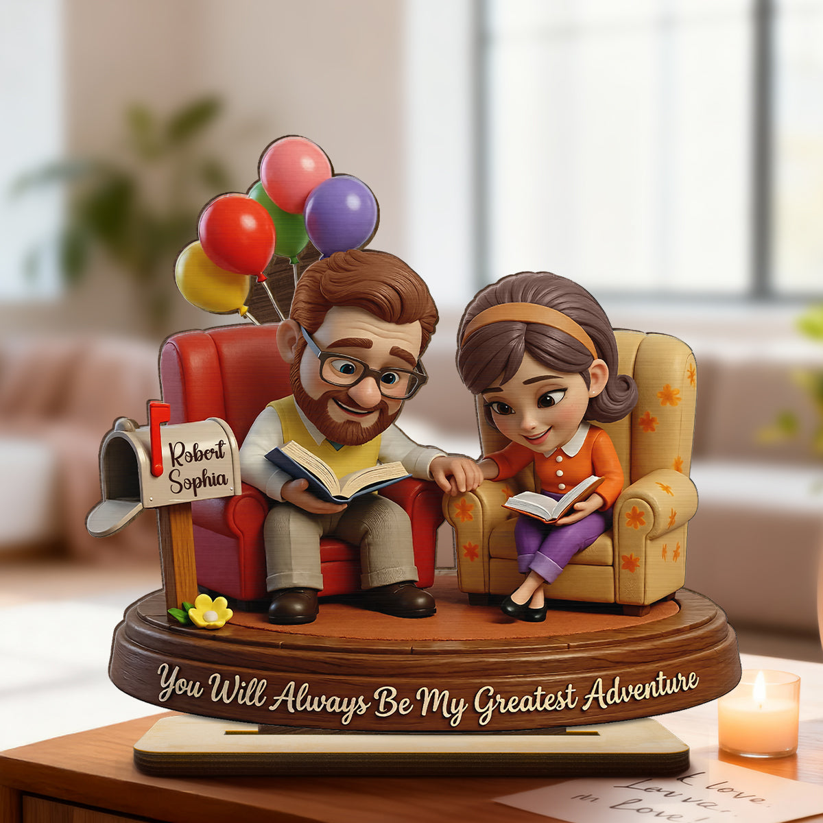 You Are My Greatest Adventure Old Couple - Personalized 2-Layered Wooden Plaque - Anniversary, Valentine's Day Gift, Gift For Him, Gift For Her