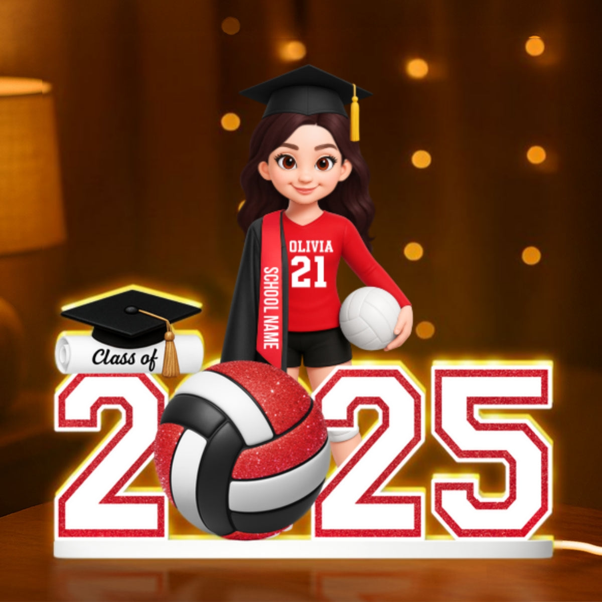 Senior Volleyball Player Graduation - Personalized Light Box - Christmas Gift Graduation Gift