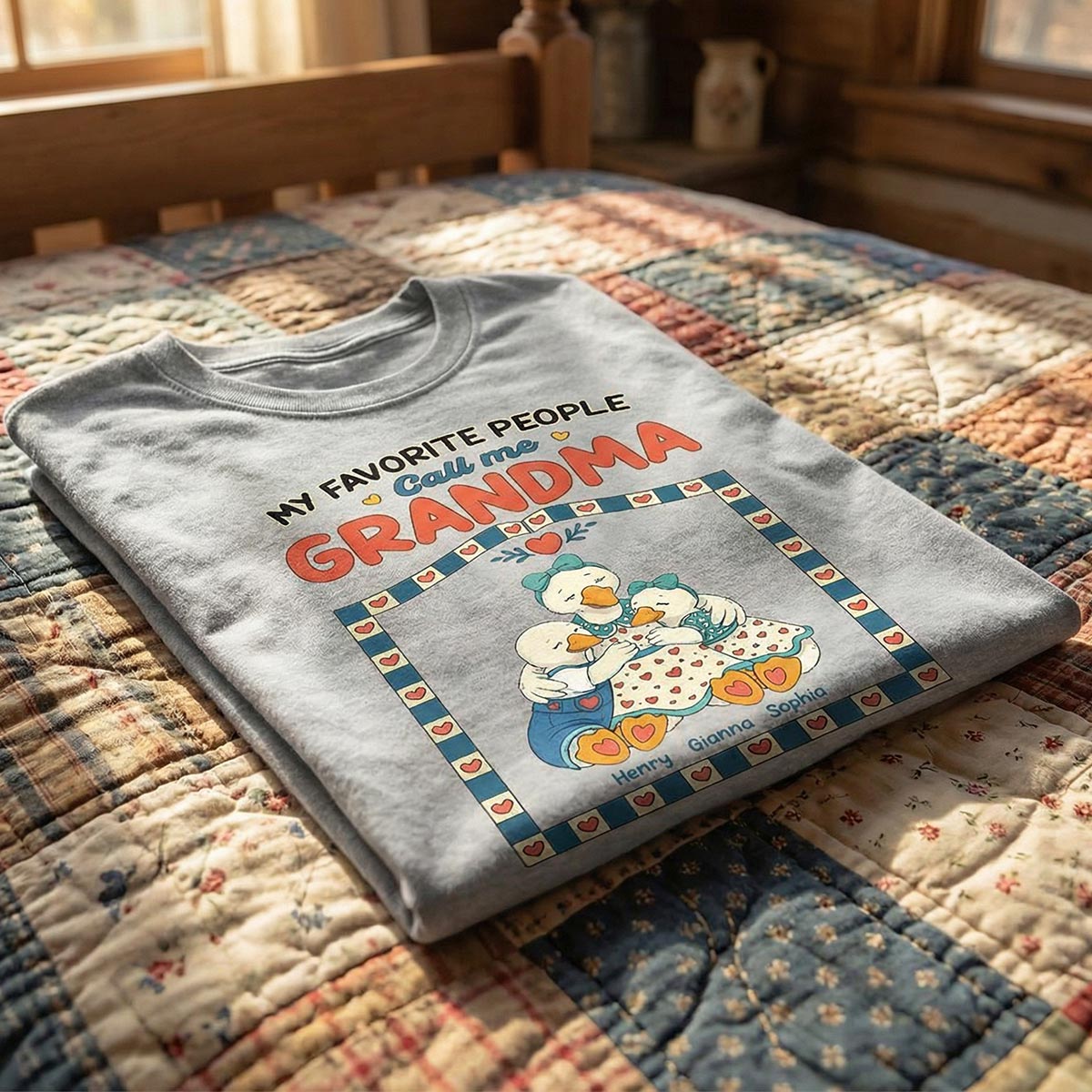 Old School Vintage Grandma Goose - Personalized Shirt - Gift For Grandma