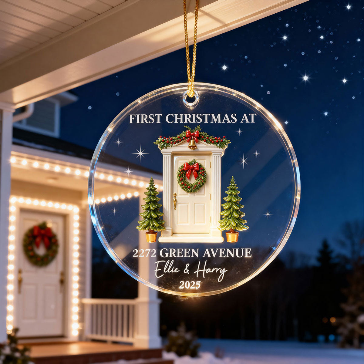 First Christmas New Home 3D Effect - Personalized Acrylic Ornament - New Home Decor