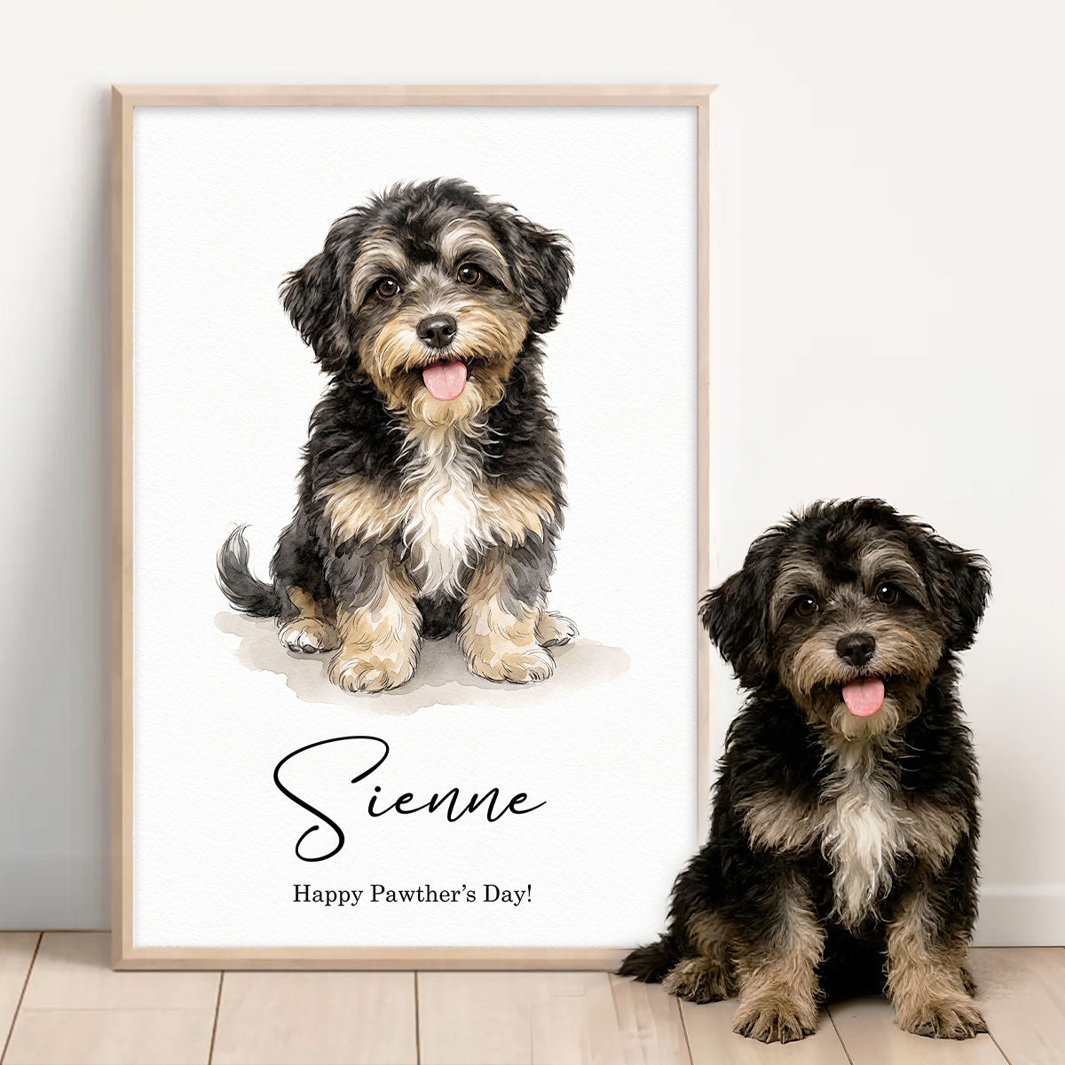 Custom Watercolor Portraits Using Pet Photo - Personalized Poster - Father's Day Gift for Dogs Cats Lovers