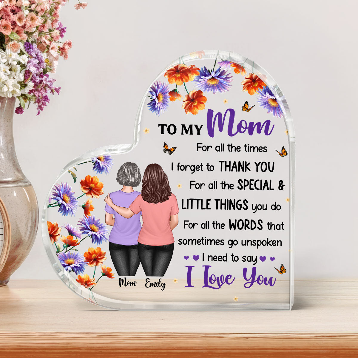 To My Mom I Need To Say I Love You - Personalized Acrylic Block Plaque