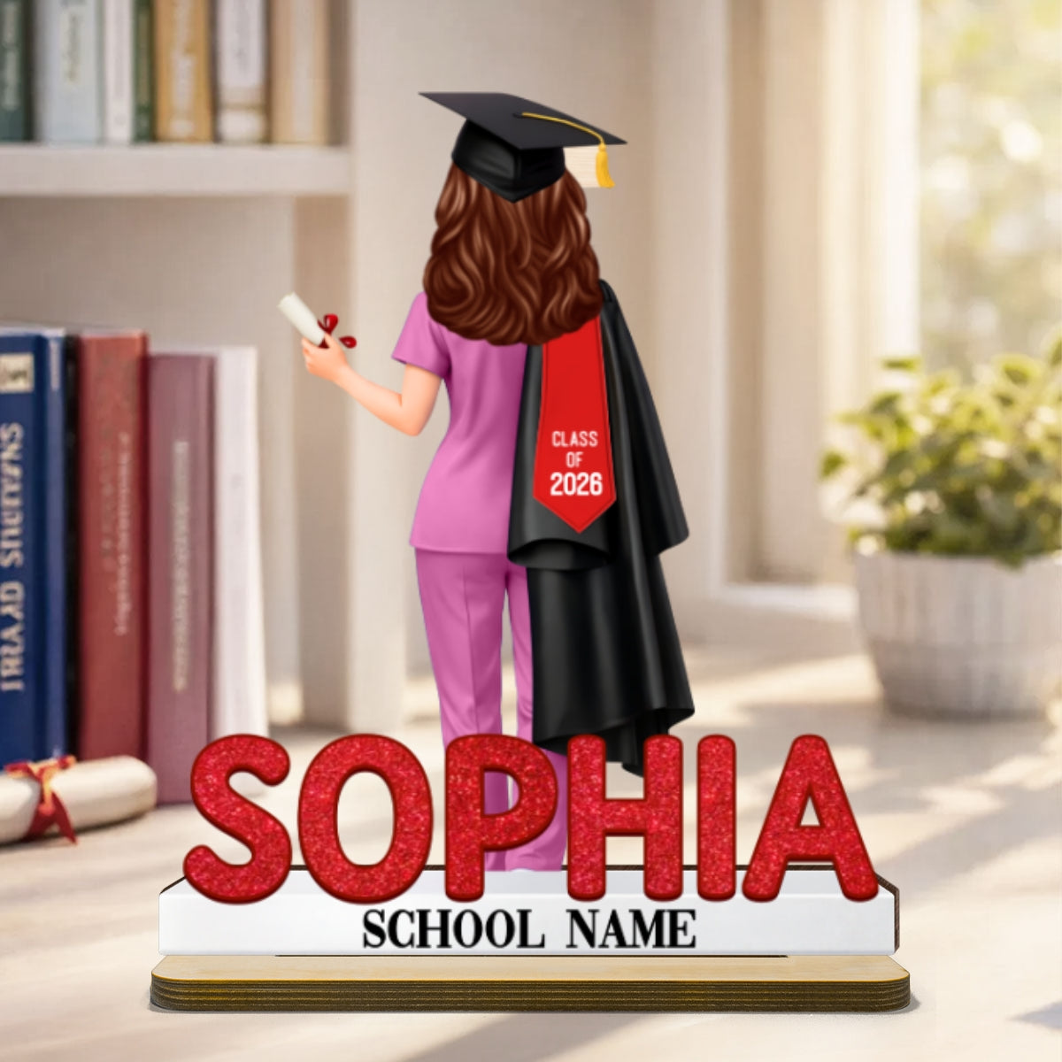 Nurse Graduation Class Of 2026 - Personalized 2-Layered Wooden Plaque - Graduation Gift For Seniors, Daughter, Son, Grandkids