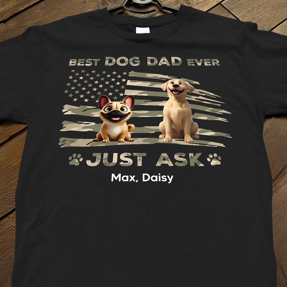 Best Dog Dad Ever Nation Flag - Personalized Shirt - Father's Day Gift For Dog Dad, Patriotic 4th Of July Gift, USA 250th Anniversary