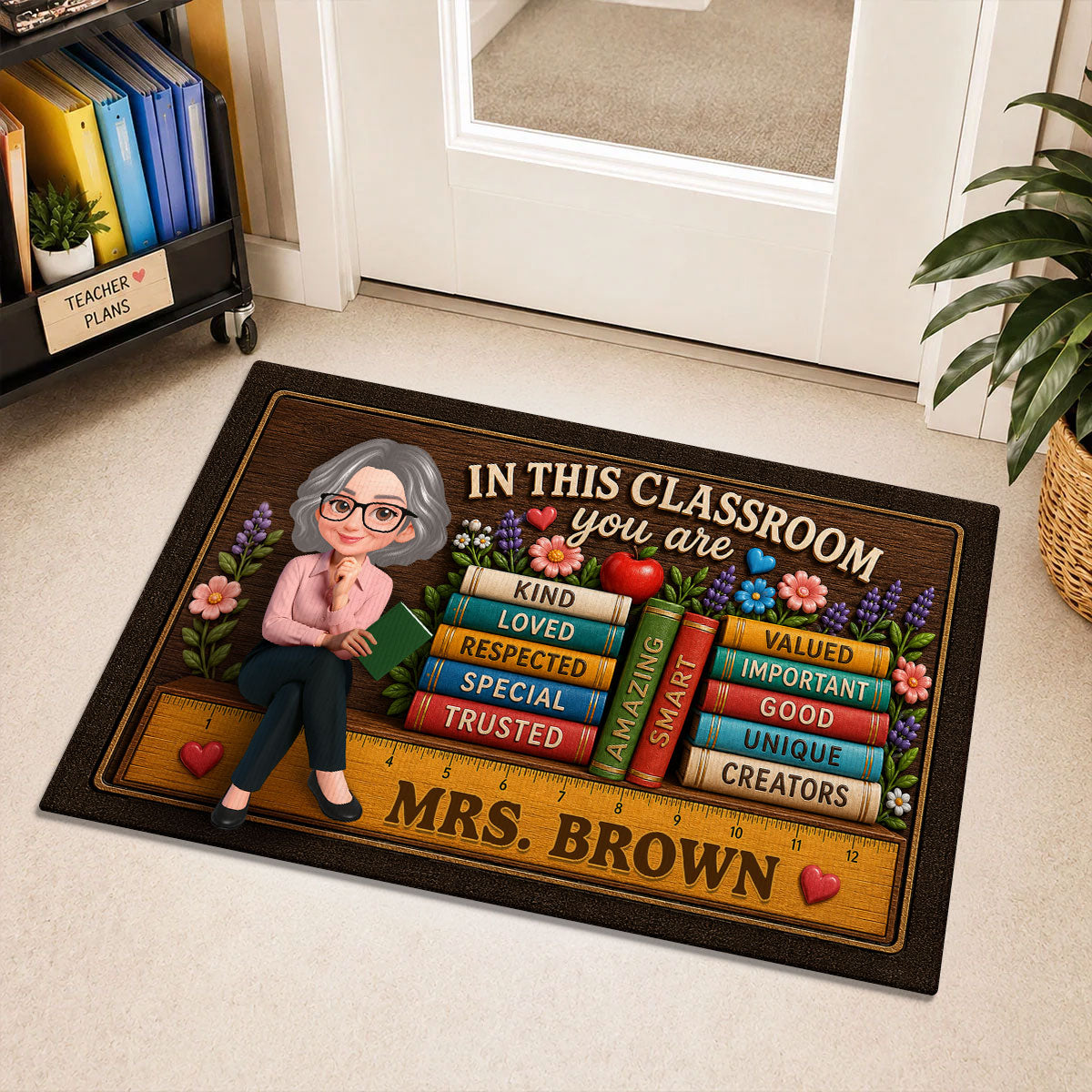 In This Classroom Teacher Welcome Students - Personalized Doormat - Back to School Decor for Teachers