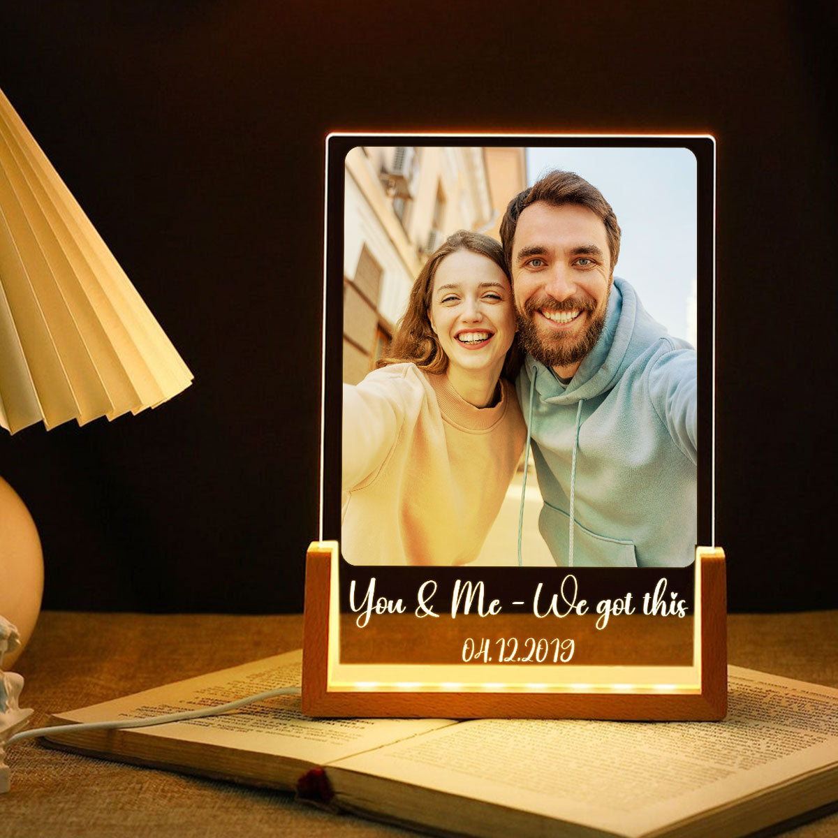 Custom Photo Night Light You Make My Heart Smile - Personalized LED Night Light - Sentimental Gift for him, for her