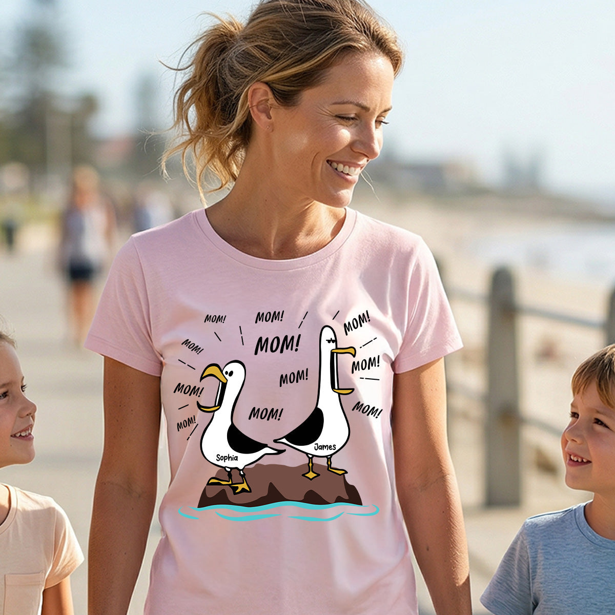 Seagull Mom Mom Mom - Personalized Shirt - Funny Mother's Day Gift For Mom