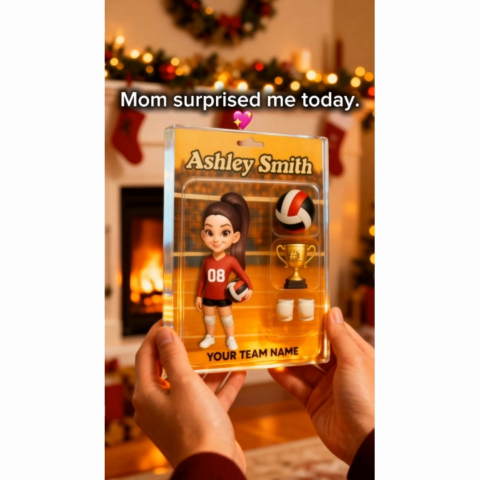 3D Effect Volleyball Player Custom Figure Style - Personalized Acrylic Block Plaque - Unique Christmas Gift For Volleyball Players, Granddaughter, Daughter