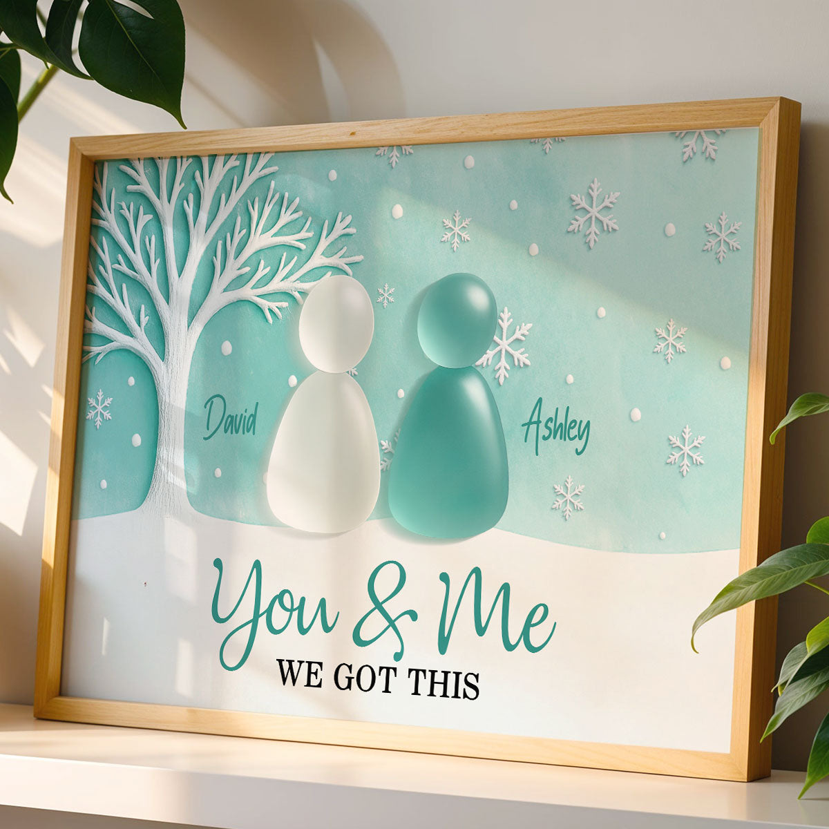 3D Sea Glass Effect Eternal Love Couple Christmas - Personalized Poster