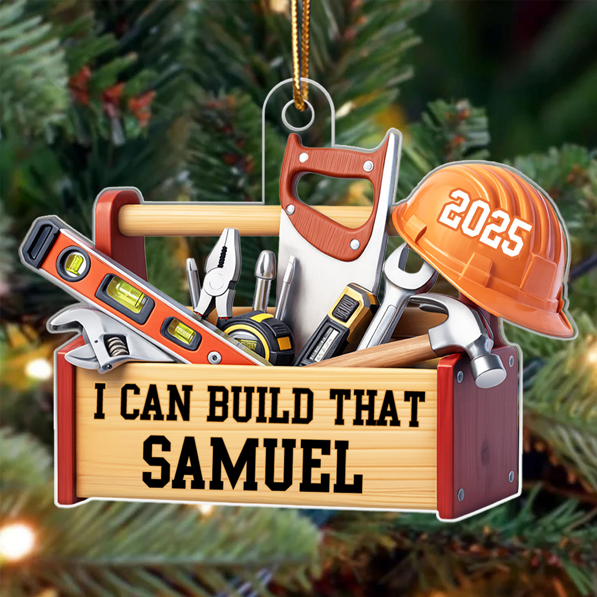 Custom Carpenter Mr Fix it I Can Build That - Personalized Acrylic Ornament - Christmas Gift for Handyman, Woodworker