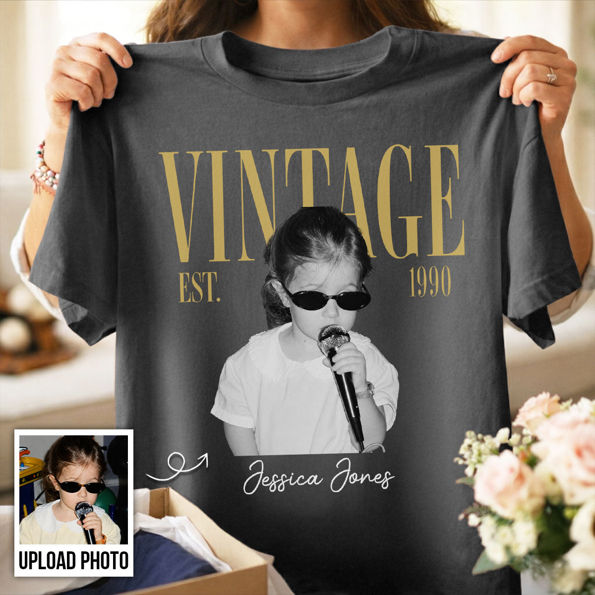 Retro Vintage Custom Photo Birthday - Personalized Shirt - Birthday Gift For Best Friends, Family Members