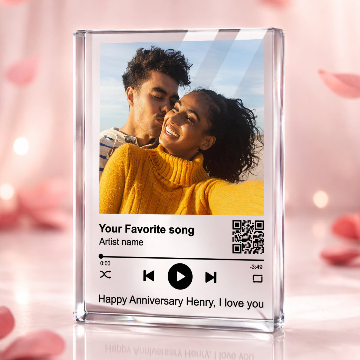 Custom Your Favorite Song - Personalized Acrylic Block Plaque -Sentimental Valentine's Day Gift for her, for him