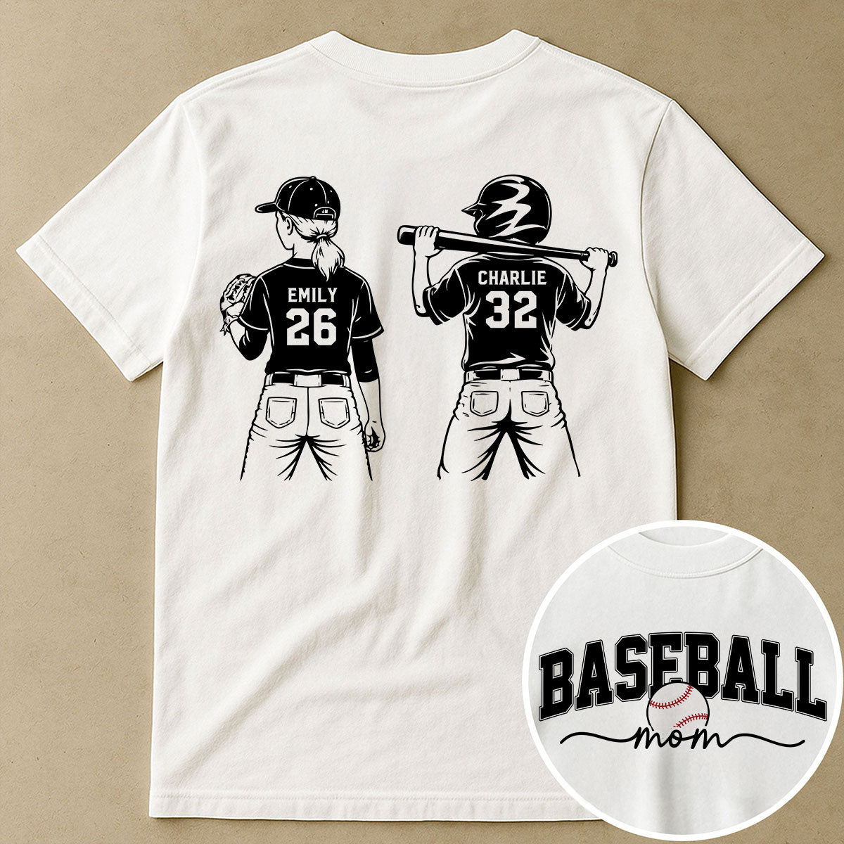 Baseball Mom Baseball Players - Personalized Personalized Double Sided Shirt- Mother's Day Gift For Baseball Mom, Wife