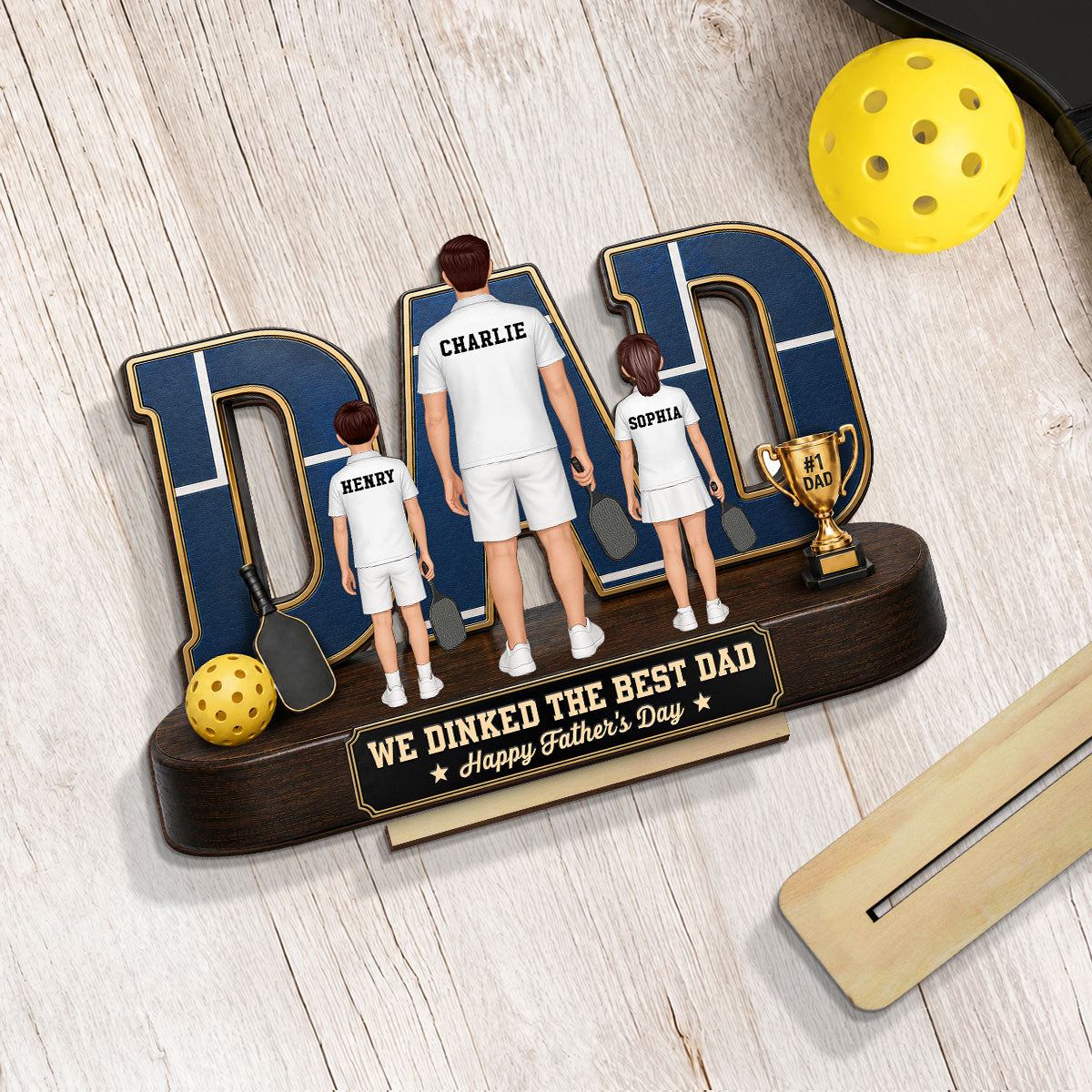 Pickleball Dad Legend We Dinked The Best Dad - Personalized 2-Layered Wooden Plaque -  Gift For Dad, Husband Pickleball Lovers