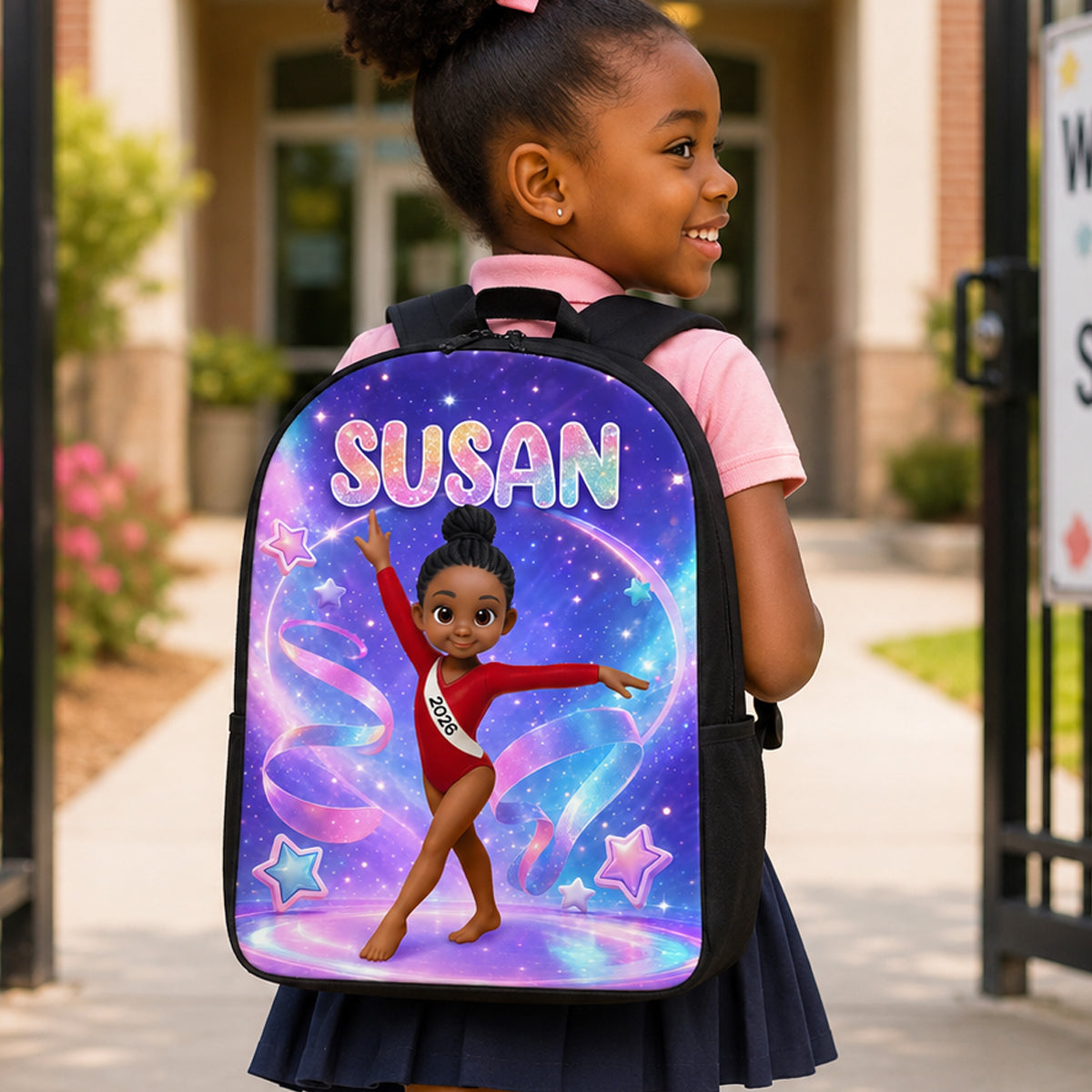 Gymnastic Trendy Design Backpack for Girls - Personalized Backpack - Back to School Gift for Daughter, Granddaughter