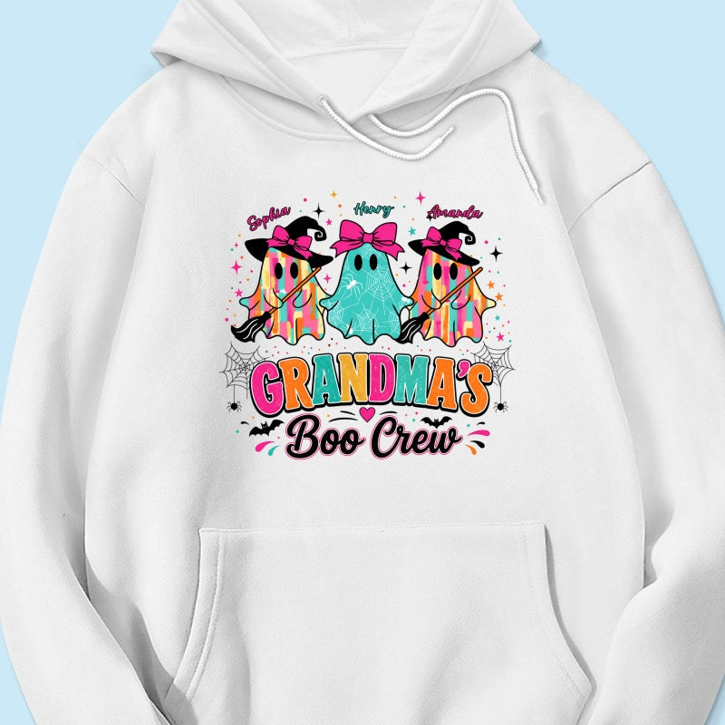Grandma's Boo Crew Cute Bow Ghost - Personalized Shirt - Gift for Grandma