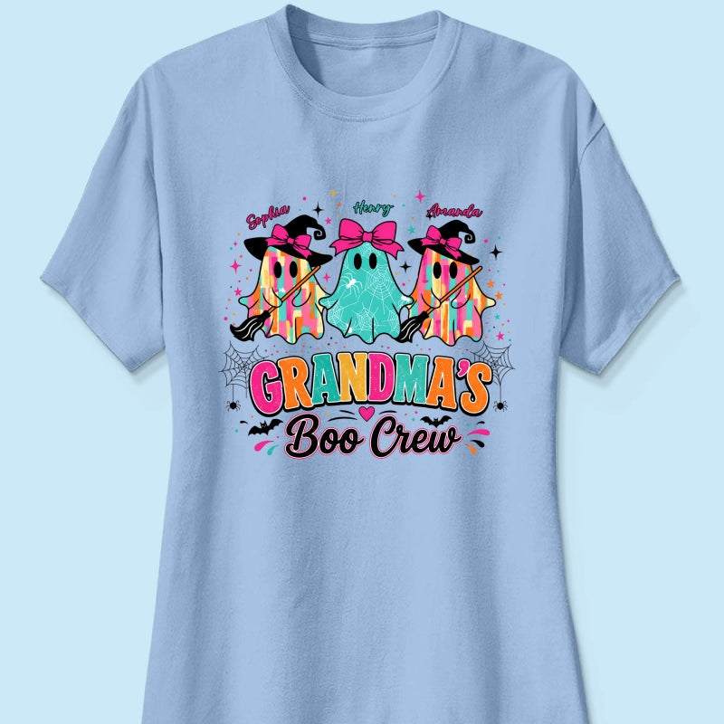 Grandma's Boo Crew Cute Bow Ghost - Personalized Shirt - Gift for Grandma