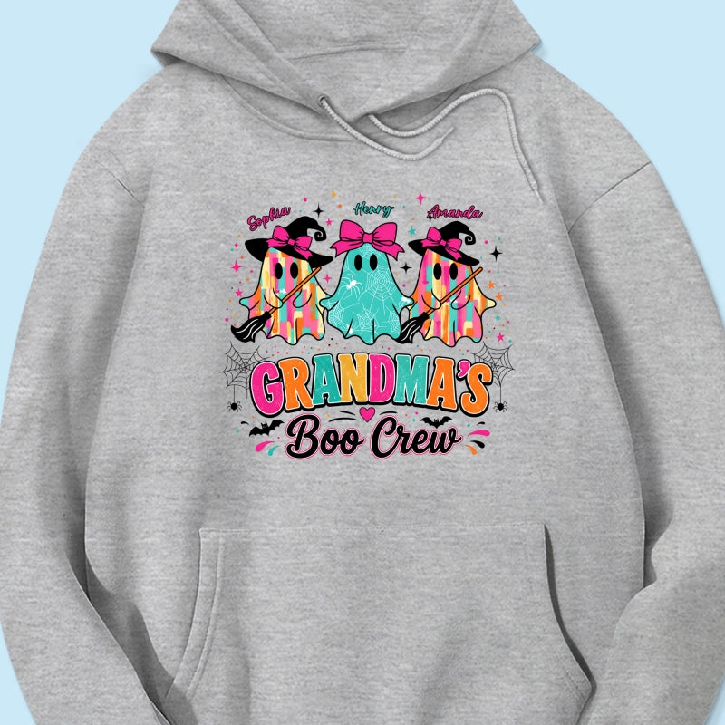 Grandma's Boo Crew Cute Bow Ghost - Personalized Shirt - Gift for Grandma